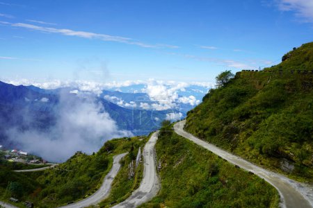 Photo for Zig Zag Road of Silk Route towards Thambi View Point - Royalty Free Image