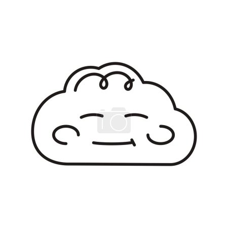 Illustration for Blue kind character in the form of a cloud color line icon. Mascot of emotions. Pictogram for web page, mobile app, promo. - Royalty Free Image