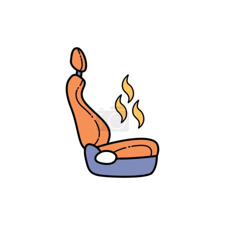 Illustration for Heated car seat olor line icon. Pictogram for web page, mobile app, promo. UI UX GUI design element. Editable stroke. - Royalty Free Image