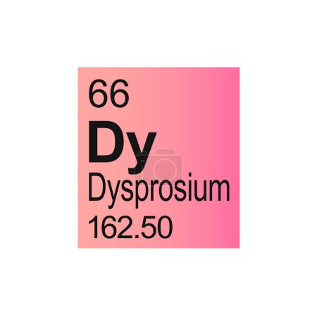 Illustration for Dysprosium chemical element of Mendeleev Periodic Table on pink background. - Royalty Free Image