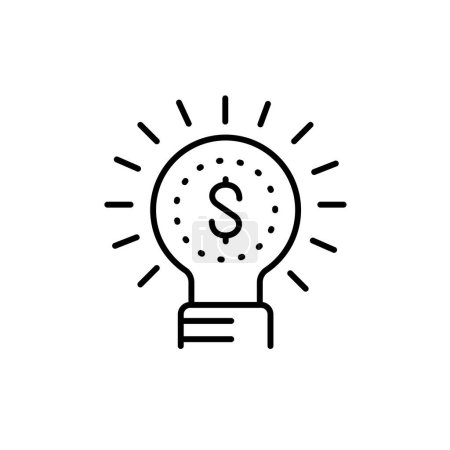 Téléchargez les illustrations : Startup line icon. Business crowdfunding and Finance management pictogram. Concept of donating money. Affiliate Agreement vector design. - en licence libre de droit