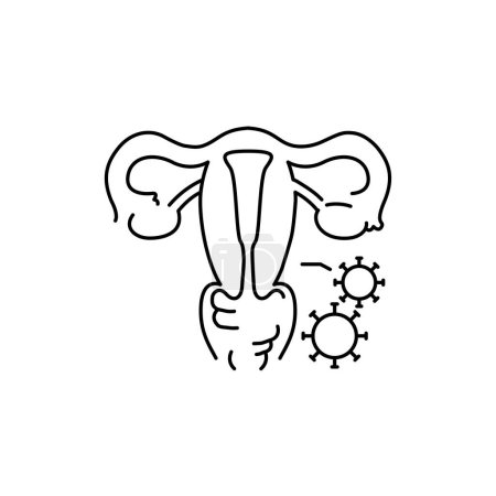 Illustration for Infectious diseases uterus color line icon. Gynecology problem - Royalty Free Image