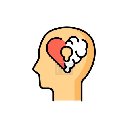 Illustration for Emotional intelligence color line icon. Human behavior. Self education - Royalty Free Image