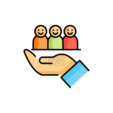 Illustration for Friendship color line icon. Hand holding people. Mental health - Royalty Free Image