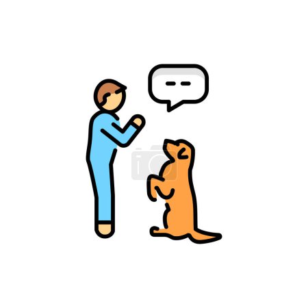 Illustration for Stand command color line icon. Dog training. - Royalty Free Image