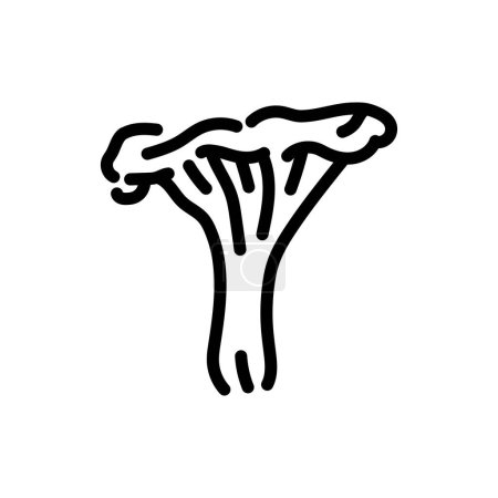 Illustration for Chanterelle mushroom color line icon. Cooking ingredient. - Royalty Free Image