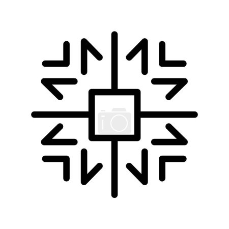Illustration for Snowflake color line icon. Geometric ornament. - Royalty Free Image