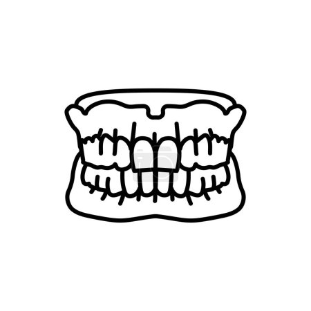 Illustration for False teeth line icon. Dental prosthetic. Vector illustration - Royalty Free Image
