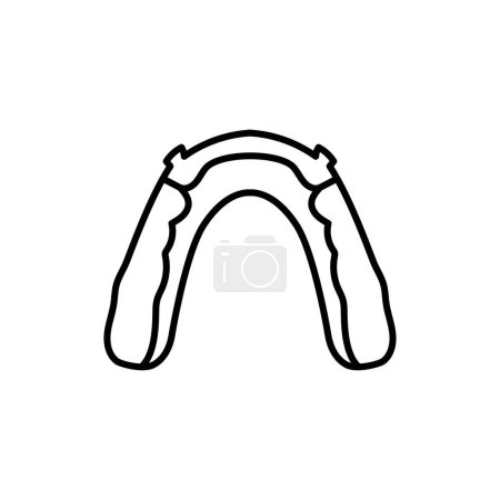 Illustration for Hawley retainer line icon. Dental prosthetic. Vector illustration - Royalty Free Image
