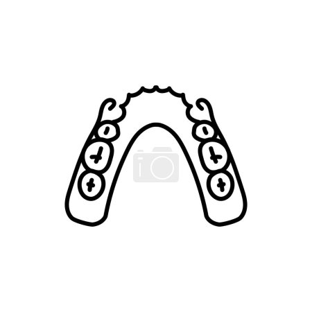 Téléchargez les illustrations : Removable partial denture line icon. Dental prosthetic. Vector illustration - en licence libre de droit