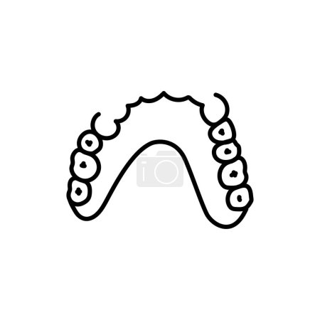 Ilustración de Icono de línea de prótesis parcial extraíble. Prótesis dental. Ilustración vectorial - Imagen libre de derechos