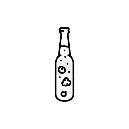 Téléchargez les illustrations : Kombucha homemade tea in bottle color line icon. Japanese fermented product. - en licence libre de droit