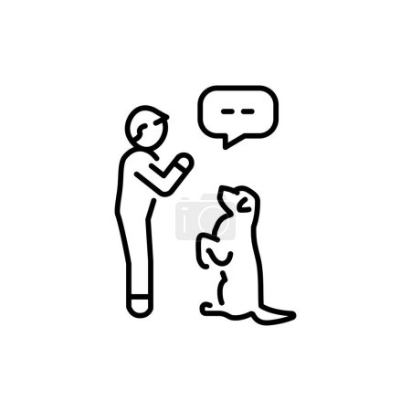Ilustración de Stand command color line icon. Dog training. Animal education. - Imagen libre de derechos