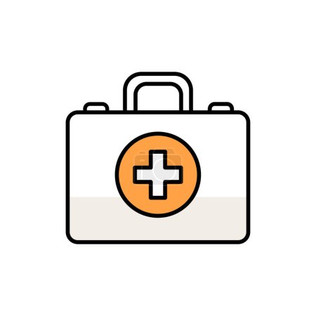 Ilustración de Icono de línea de color de caja de primeros auxilios. Primeros auxilios. - Imagen libre de derechos