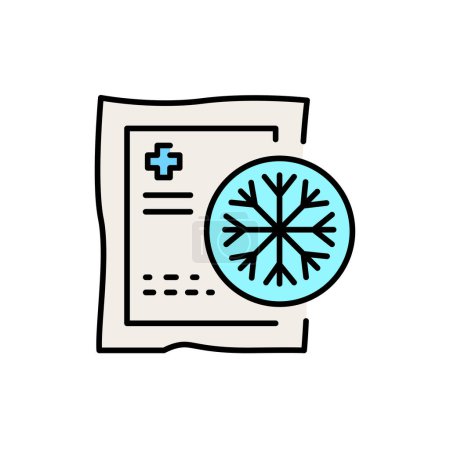 Illustration for Instant cold compress color line icon. First aid. - Royalty Free Image