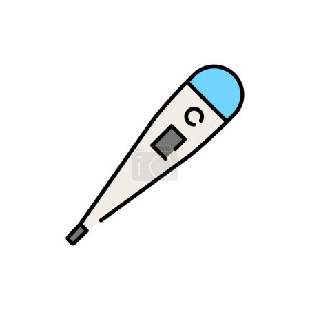 Illustration for Oral thermometer color line icon. First aid. - Royalty Free Image