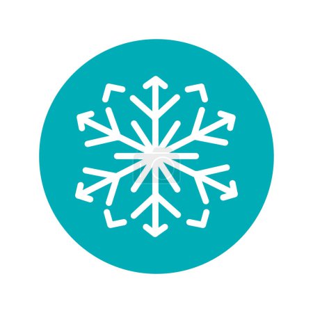 Ilustración de Snowflake color line icon. Geometric ornament. - Imagen libre de derechos