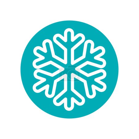 Ilustración de Snowflake color line icon. Geometric ornament. Festive decoration. - Imagen libre de derechos