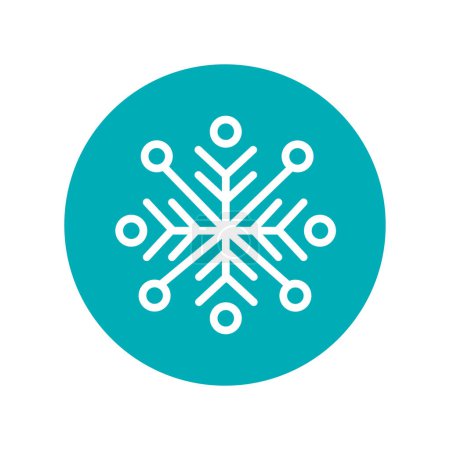 Ilustración de Icono de línea de color copo de nieve. Adorno geométrico. Decoración festiva. - Imagen libre de derechos