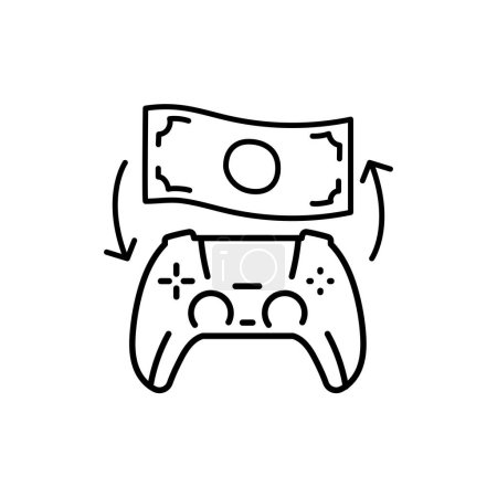 Ilustración de Gamefi intercambiar icono de línea de color. Tecnología Blockchain en el arte criptográfico digital. - Imagen libre de derechos
