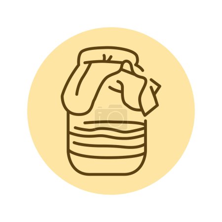 Téléchargez les illustrations : Kombucha homemade tea in jar color line icon. - en licence libre de droit
