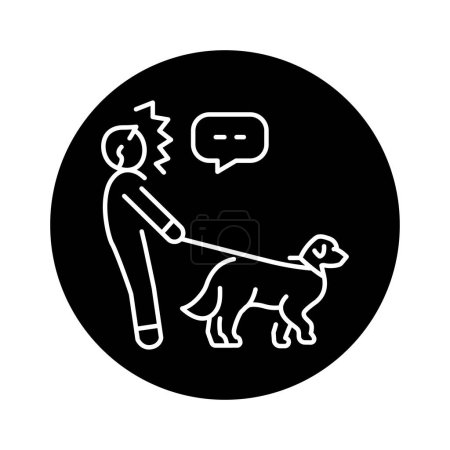 Ilustración de Pet pulls the leash color line icon. Dog training. - Imagen libre de derechos