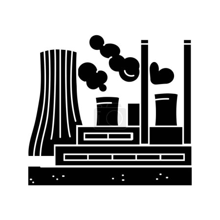 Illustration for Coal factory color line icon.  Pictogram for web page - Royalty Free Image