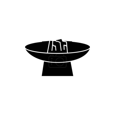 Illustration for Fire pit table color line icon. Pictogram for web page - Royalty Free Image