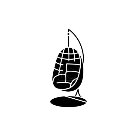 Ilustración de Colgante silla de mimbre icono de línea de color. Pictograma para página web - Imagen libre de derechos