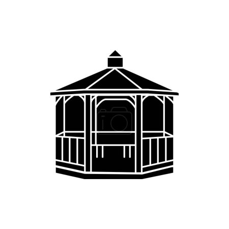 Illustration for Gazebo color line icon. Pictogram for web page - Royalty Free Image