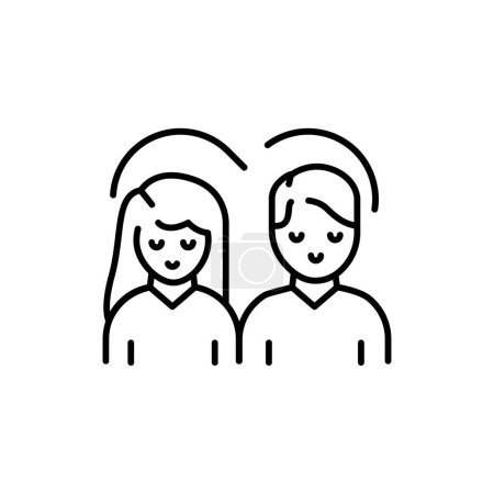 Téléchargez les illustrations : Couple in love color line icon. Human behavior. - en licence libre de droit