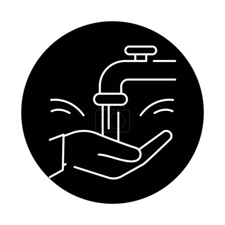 Téléchargez les illustrations : Clean water and sanitation color icon. Corporate social responsibility. - en licence libre de droit