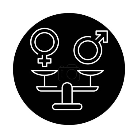 Téléchargez les illustrations : Gender equality color line icon. Women's rights. - en licence libre de droit