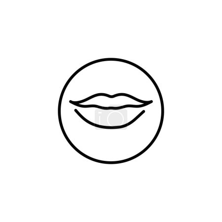 Illustration for Lips color line icon. Sense of taste. - Royalty Free Image