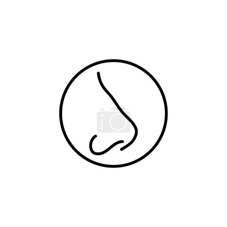 Illustration for Nose color line icon. Sense of smell - Royalty Free Image