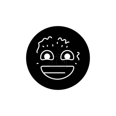 Ilustración de Smiling kiwi color line icon. Mascot of emotions - Imagen libre de derechos