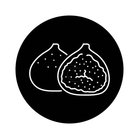 Illustration for Fig and half color line icon. Tropical fruit. - Royalty Free Image