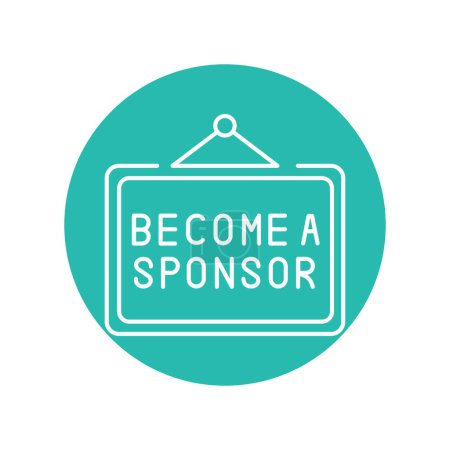 Téléchargez les illustrations : Devenez une icône de ligne de sponsor. Financement participatif des entreprises et finances - en licence libre de droit