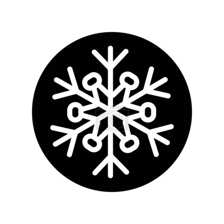 Illustration for Snowflake color line icon. Geometric ornament. Festive decoration. - Royalty Free Image