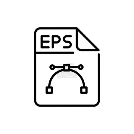 Illustration for EPS file color line icon. Format and extension of documents - Royalty Free Image