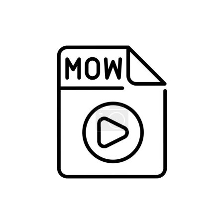 Illustration for Mow file color line icon. Format and extension of documents - Royalty Free Image