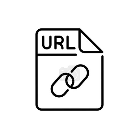Ilustración de Icono de línea de color del archivo URL. Formato y extensión de los documentos - Imagen libre de derechos