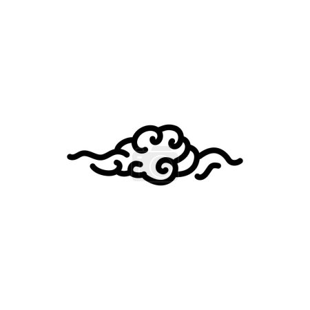 Illustration for Cloud black line icon. Chinese art. - Royalty Free Image