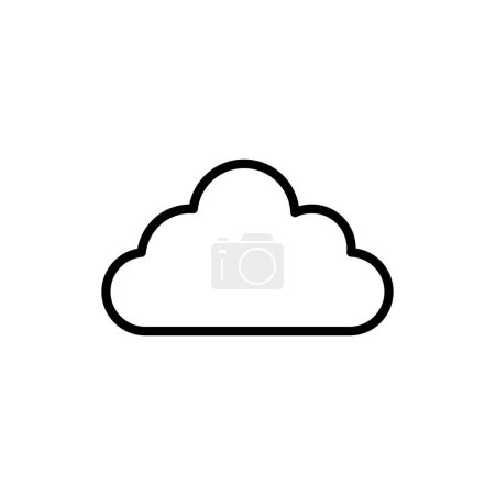 Ilustración de Icono de línea negra nube. Fenómeno atmosférico. - Imagen libre de derechos