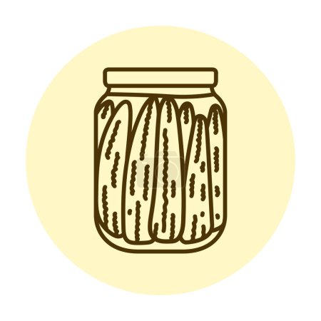 Téléchargez les illustrations : Pickled corn in a jar color line icon. - en licence libre de droit
