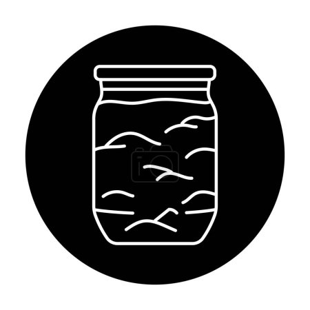 Téléchargez les illustrations : Pickled fruit jam in a jar color line icon. - en licence libre de droit