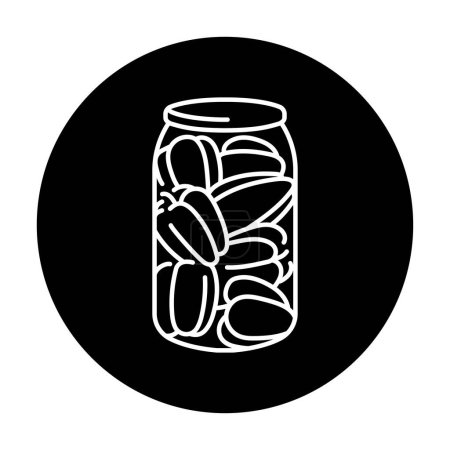 Illustration for Pickled peppers in a jar color line icon. - Royalty Free Image