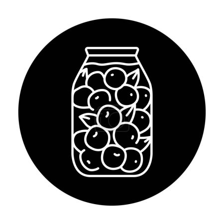 Illustration for Pickled tomatoes in a jar color line icon. - Royalty Free Image