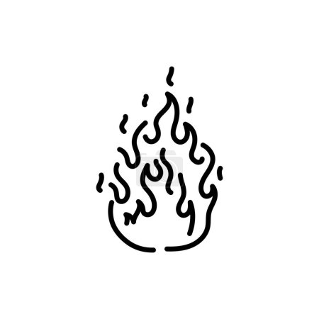 Ilustración de Fire black line icon. Natural element. - Imagen libre de derechos