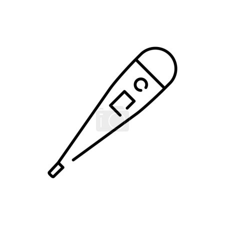 Illustration for Oral thermometer color line icon. First aid. - Royalty Free Image